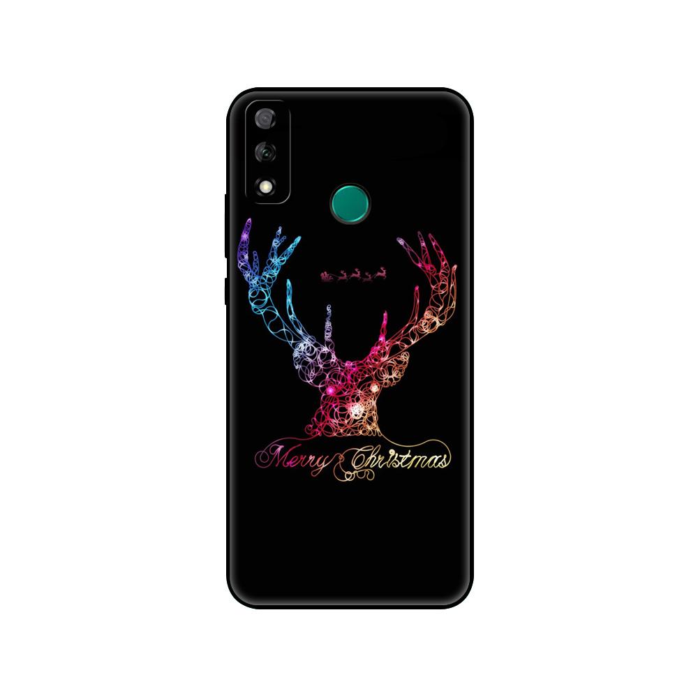 Черный ТПУ чехол для Huawei Y9S Y6S Y8S Y5P Y7P Y8P Чехол для Huawei Y5 lite Prime 2018 Y6 2019 Чехол Рождественский подарок Санта