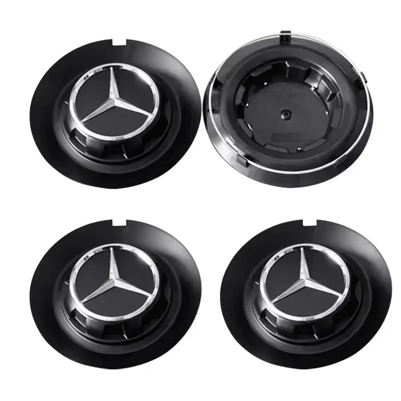4 Pack 147mm C-1028 17028 Car Wheel Center Hub Cap Badge Logo for Mercedes Benz G350 G500 G63 S680 GLS600 Accessory Key Ring CK1