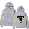 Anime Black Bulls Squad Emblem Hoodies Comfortable Long Sleeves Sweatshirts Men Women Casual Oversized Streetwear Tops