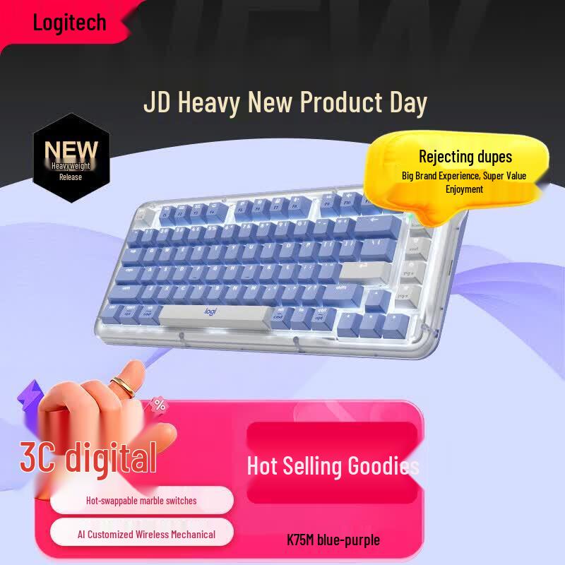 Logitech ALTO KEYS K75M Серия Amber AI Кастомная Беспроводная Механическая Клавиатура