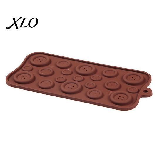 Button Chocolate Molds 19-Hole Silicone Molds, Three Sizes DIY Cake Decorating Tray, Cupcake Topper Makers Flexible Easy Release Baking Gadgets