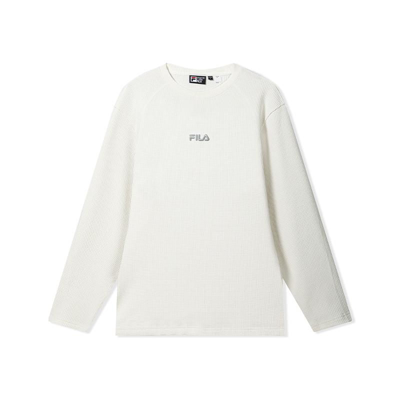 Fila Оригинальная дышащая простая универсальная футболка мужская топ Облачно-Грибной-Белый F11M639206FWT
