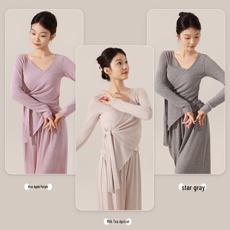 Женский топ с длинным рукавом для современных танцев для тренировок и повседневной носки