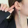 925 Sterling Silver Hoop Earrings Shiny Tassel Silver Earrings for Women