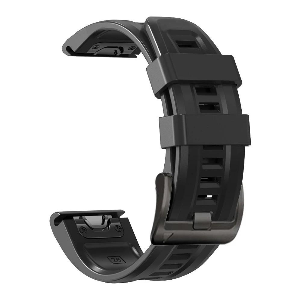 Силиконовый ремешок QuickFit для часов Garmin Fenix с металлической пряжкой - Различные цвета