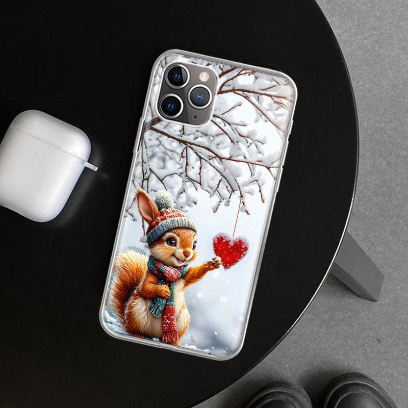 Чехол для телефона с изображением животного Белки для iPhone 11 12 13 Mini 14 15 Plus 16 Pro Max 17 Air 7 8 + SE Арт Индивидуальный Fundas 11 12 13 M