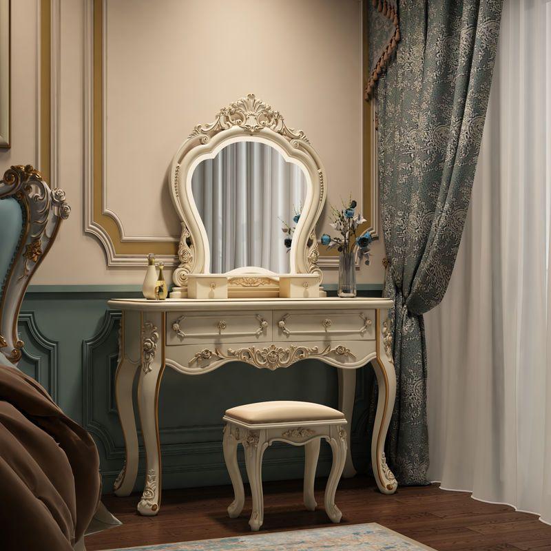 Wangdins Multi-Purpose Princess Vanity Table: European-Style Dressing Table & Makeup Desk for Bedroom.