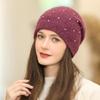 Новая женская зимняя шапка, уличная теплая шапка, модная декоративная шапка-бини для женщин, повседневная вязаная шапка