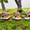 Garden Ornament Home Decor Moss Cottages Mini Small House Micro Landscape Figurines & Miniatures