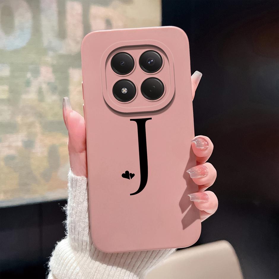 Для Redmi Note 15 Pro 4G 5G Чехлы Простота 26 Букв Ударопрочный Жидкий Силикон Чехол Для RedmiNote15 RedmiNote15Pro Fundas