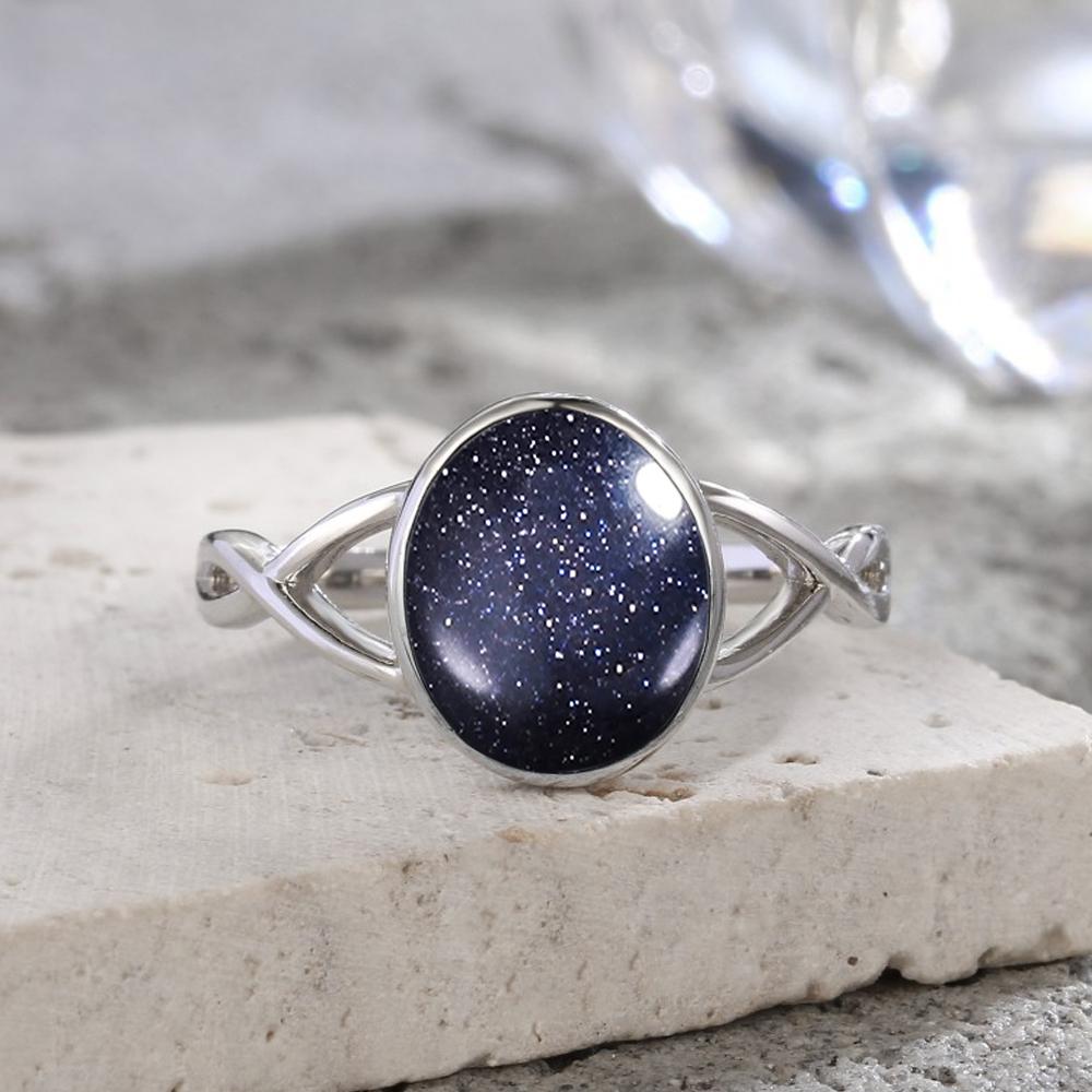 Серебряные кольца S925 с аквамарином Простые кольца Синий натуральный камень Овальный 8*10 мм Подарок на вечеринку Изящные ювелирные кольца для женщин