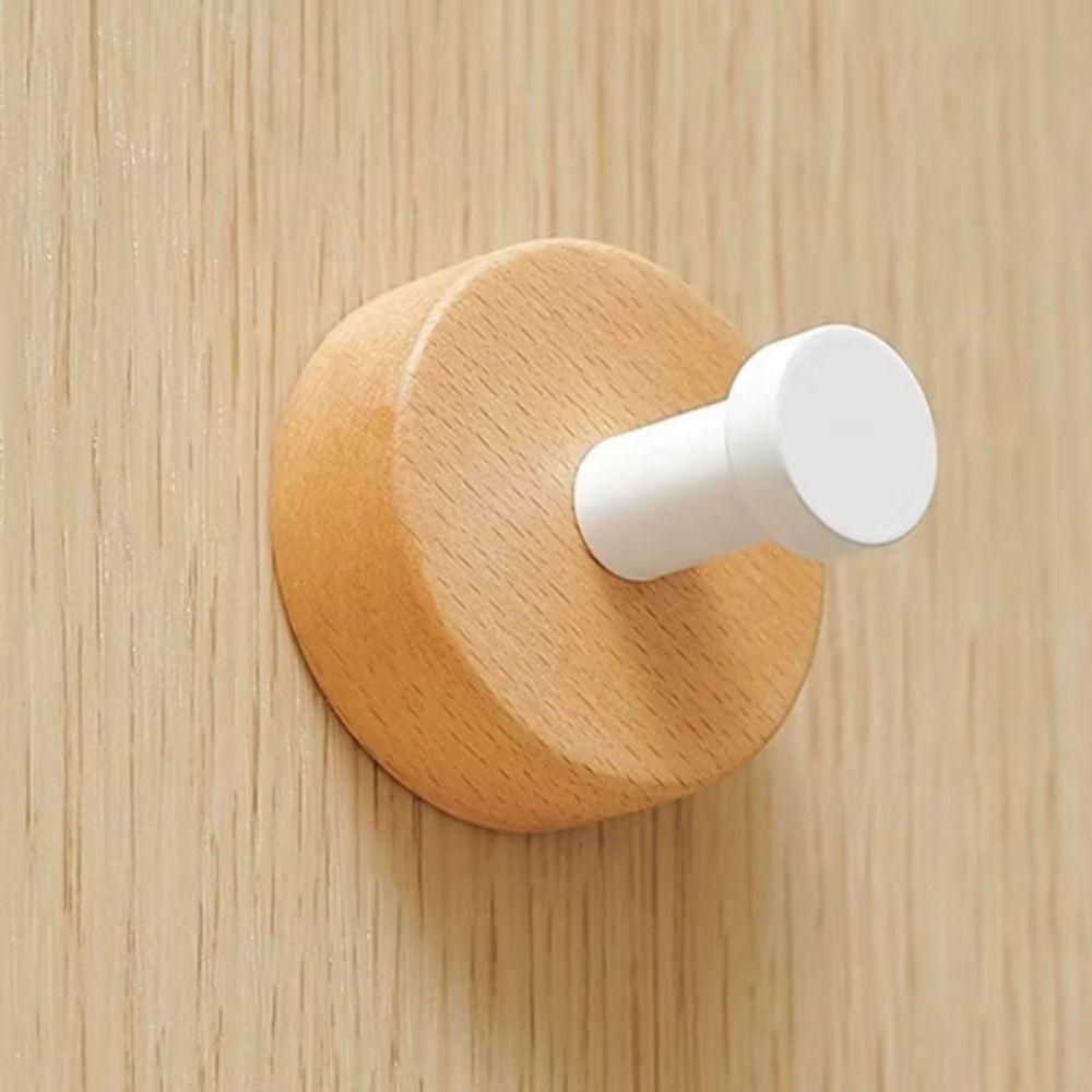 Round Design Single Hook Creamy Style Coat Hook Clothes Hanger Towel Hook Kitchen