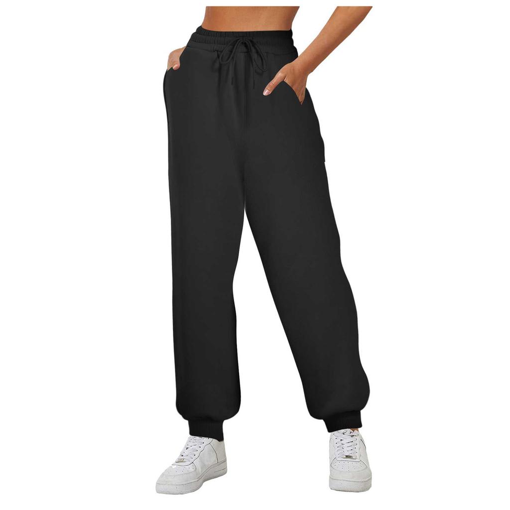 Удобные спортивные штаны с высокой посадкой для женщин, эластичные, мягкие, повседневные брюки с эластичным поясом, джоггеры для фитнеса