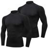 Tersila Long Sleeve Compression Shirts High Sports Base Training Wear Quick Men's (2-Pack) - Neck, Undershirt, Underwear, Layer, [UV Protection,