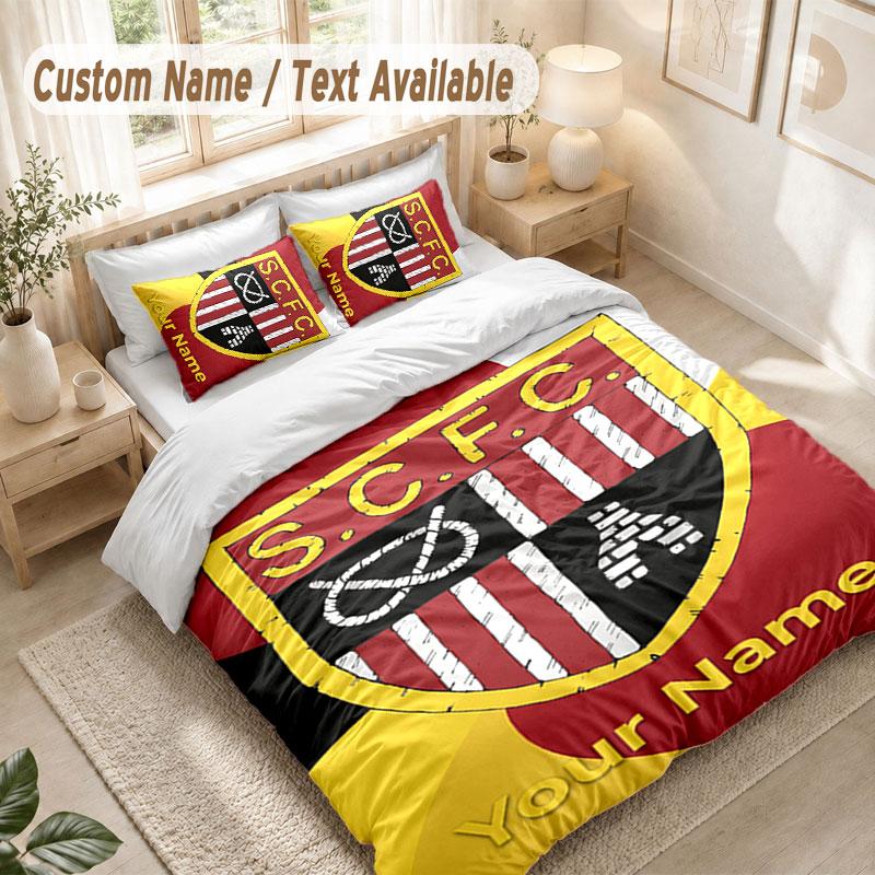 Custom Name Bedding Set 3 PiecesStoke City FC Print Duvet Cover + 2 Pillowcases Soft Bed Decor