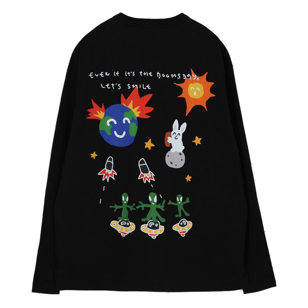 OURPOCKETS Thompson Village Earth Alien Round T-Shirt (Black)