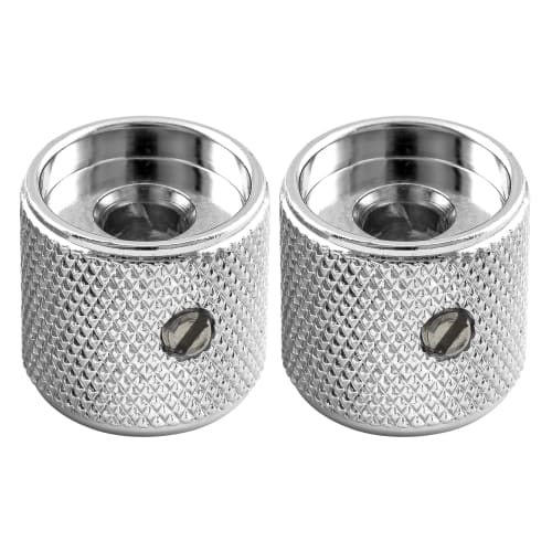 Musiclily Pro 1/4" Guitar Flat Top Aluminum Knobs, Side-Threaded Control Knobs, Barrel Knobs for Fender Mexico Player Tele Electric Guitars, Chrome (S