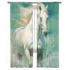 Лошадь акварельные прозрачные шторы для гостиной спальни тюлевая занавеска для кухни вуаль занавеска жалюзи панели