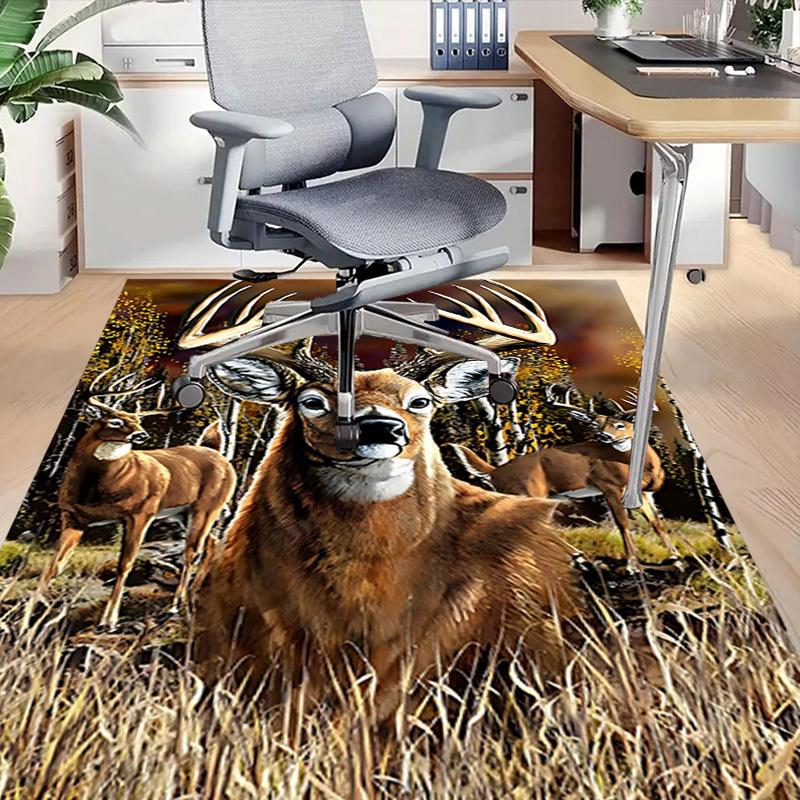 1PC Deer Hunting Anti-slip carpet, suitable for Office, bedroomand playrooms. It can also be used as a sofa footrest cover-W34