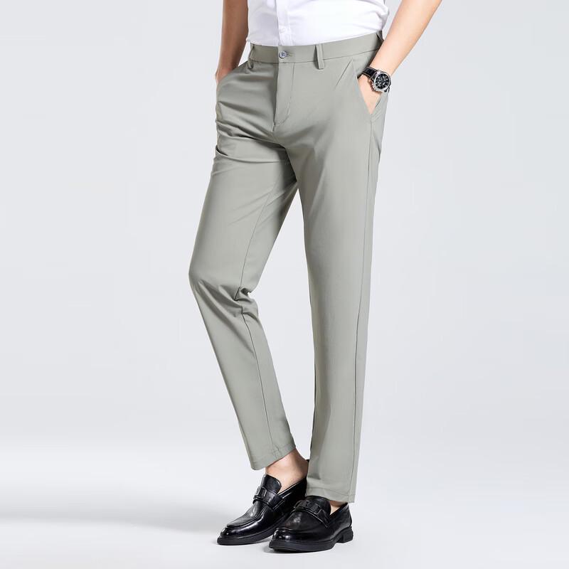 Мужские летние брюки прямого кроя из ледяного шелка в стиле business casual