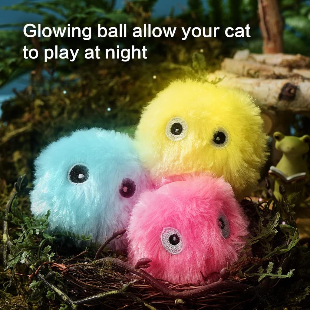 Interactive Ball Smart Toy for Cats Plush Electric Catnip Training Toy Kitten Touch Sounding Pet Product Squeak Toy Ball