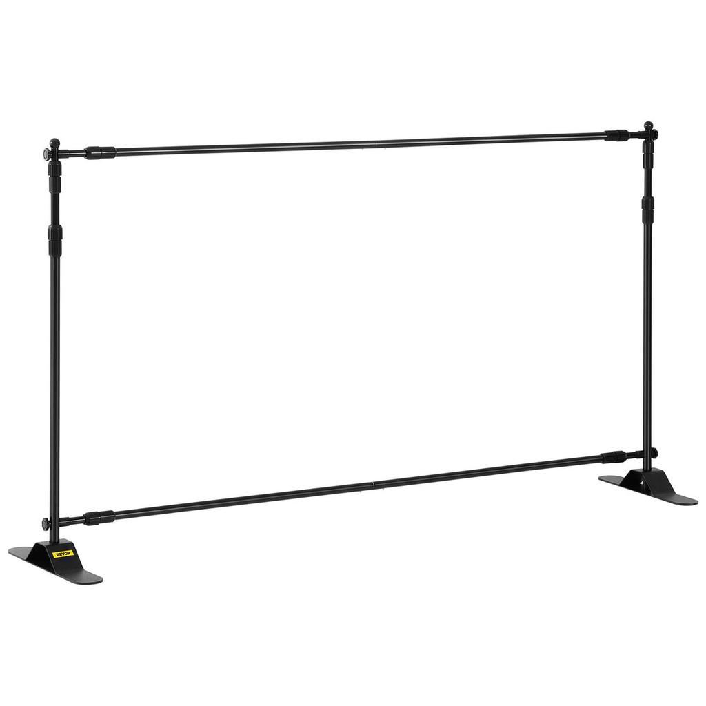 Step and Repeat 8'x8'- 10'x8' Backdrop Banner Stand Adjustable Telescopic Height and Width Retractable Banner Stand with Carrying Bag