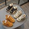 Boys Casual Sport Shoes Winter Warm Britain Style Girls Casual Shoes Double Hook & Loop Children Fashion Leather Shoes 2024 New