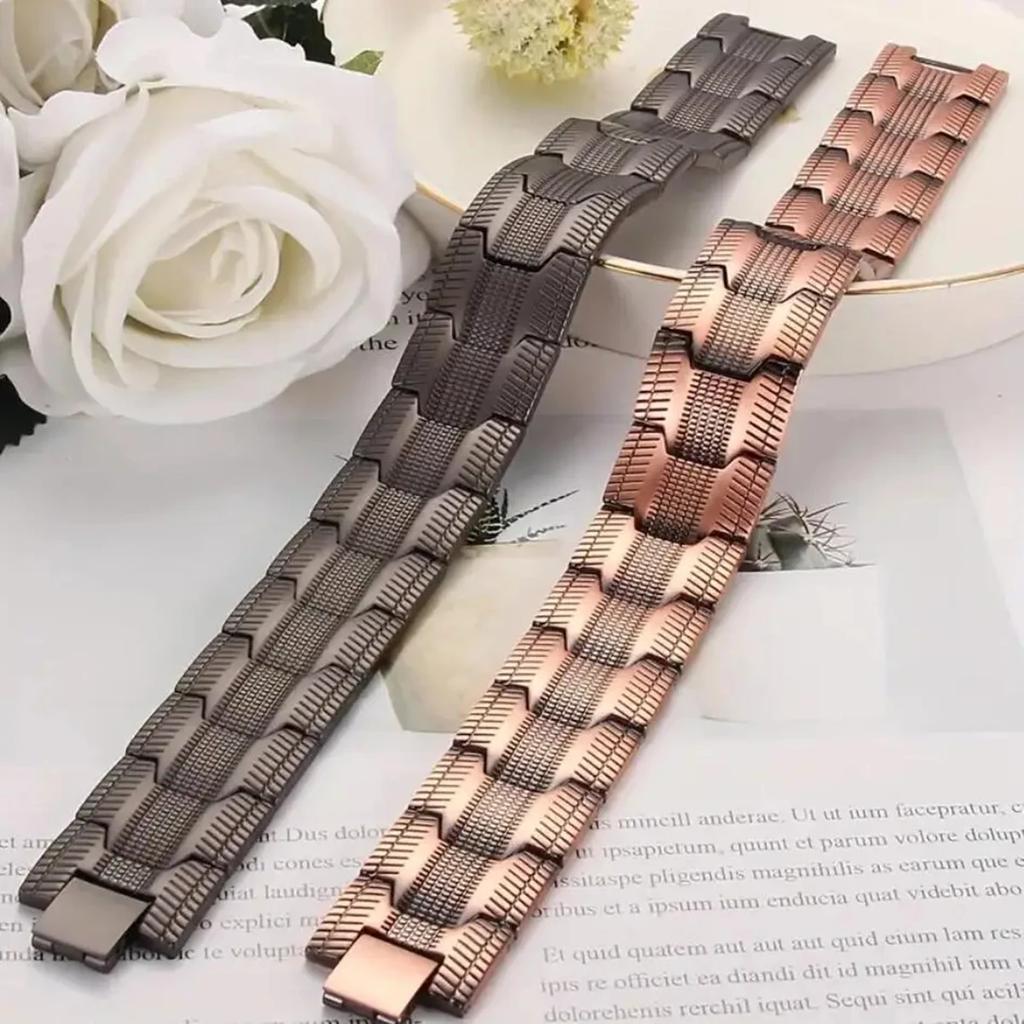 Pure Copper Bracelet for Men Vintage Magnetic Bracelets Wristband Adjustable Jewelry Gift
