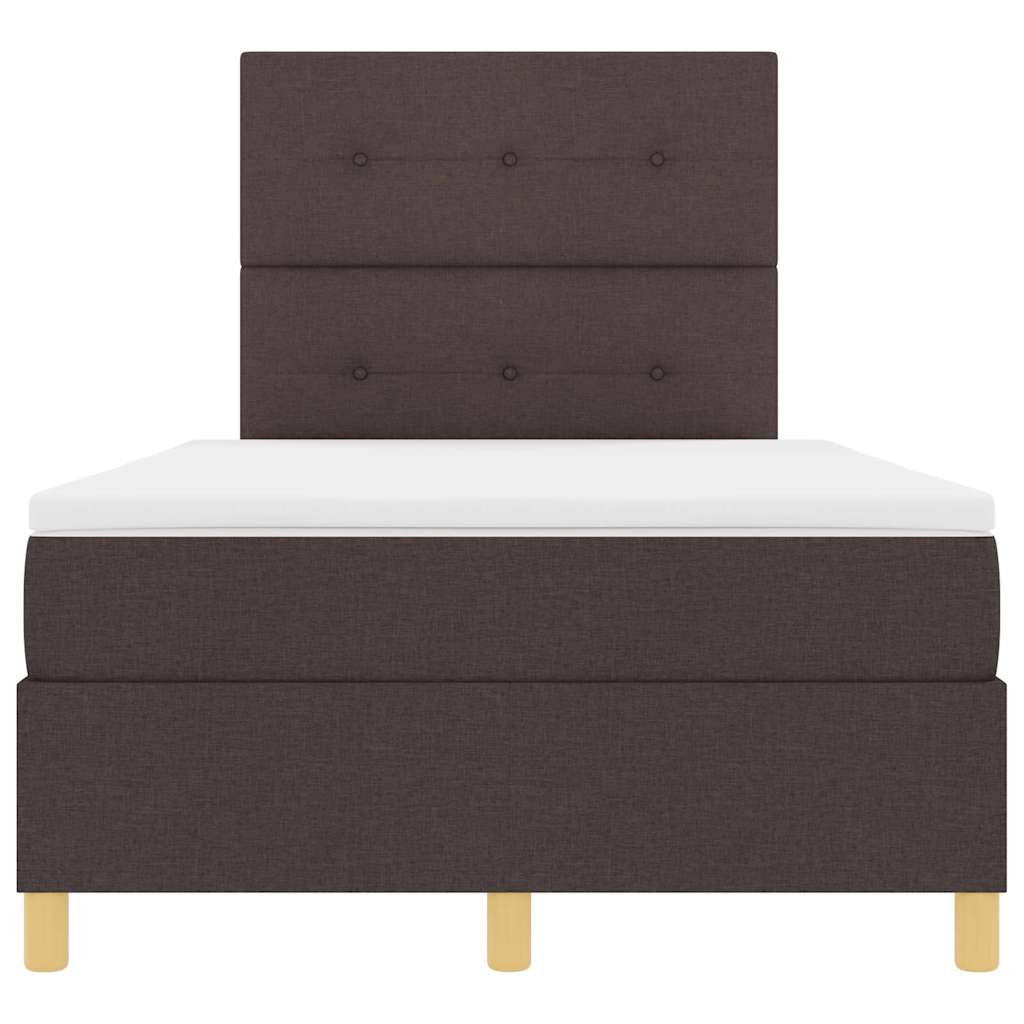 Boxspring bed with headboard Dark Brown 120 x 190 cm Fabric