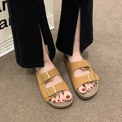 Ретро шлепанцы женские летние для улицы беременным женщинам полным мм широкие ноги полные мягкая плоская подошва большой размер 41-43 пляжные сандалии