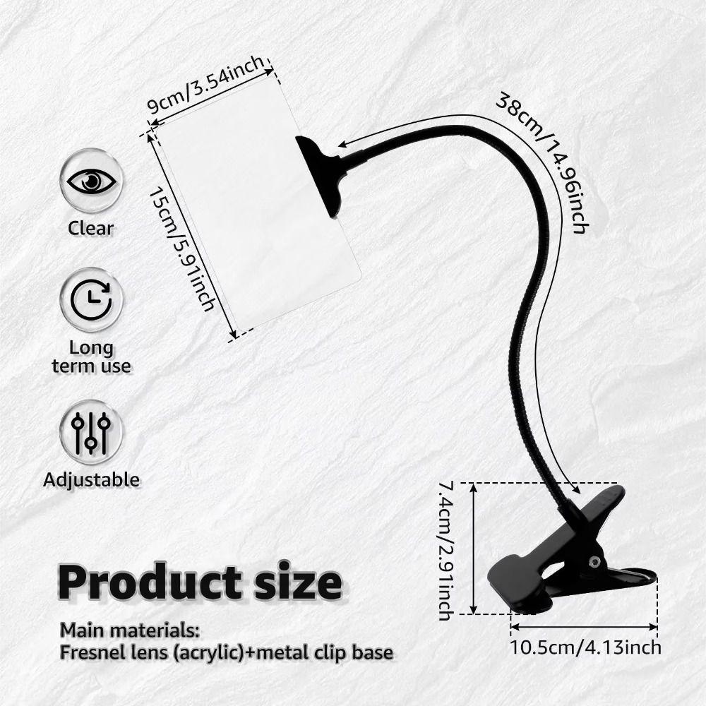 Лупа с клипсой на гибкой ножке, регулируемая лупа, 5-кратное увеличение, настольная