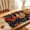 4pcs set of retro rooster floral texture table mats, feel the rich artistic atmosphere, dining table mat holiday dinner mat suitable for home kitchen