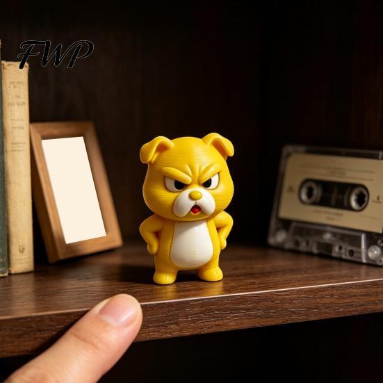 Unique Birthday Gifts for Friends Little Yellow Dog Ornament, 3D Printed Durable PLA Cute Cartoon Desktop Decorative Ornament Figurine, Funny Arrogant
