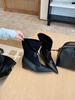 Autumn and winter new European and American style pointed head inner height increase splicing suede lace-up cowboy boots medium boots