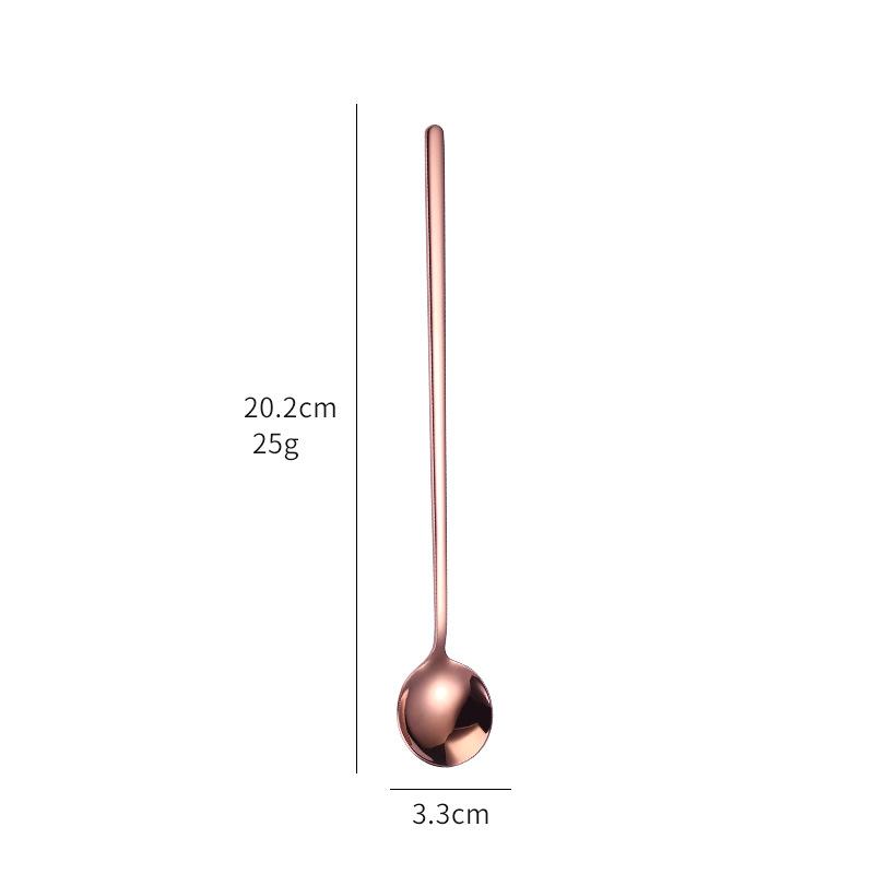 Ложка из пищевой нержавеющей стали 304 с длинной ручкой для мороженого, чая, кофе, круглые ложки для размешивания, столовые приборы, кухонные принадлежности для бара