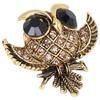 2pcs Rhinestone Crystal Owl Brooch Pin Gold-Tone Alloy Crystal Owl Lapel Pin  For Women