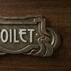 Cast iron toilet sign wc aged retro sign