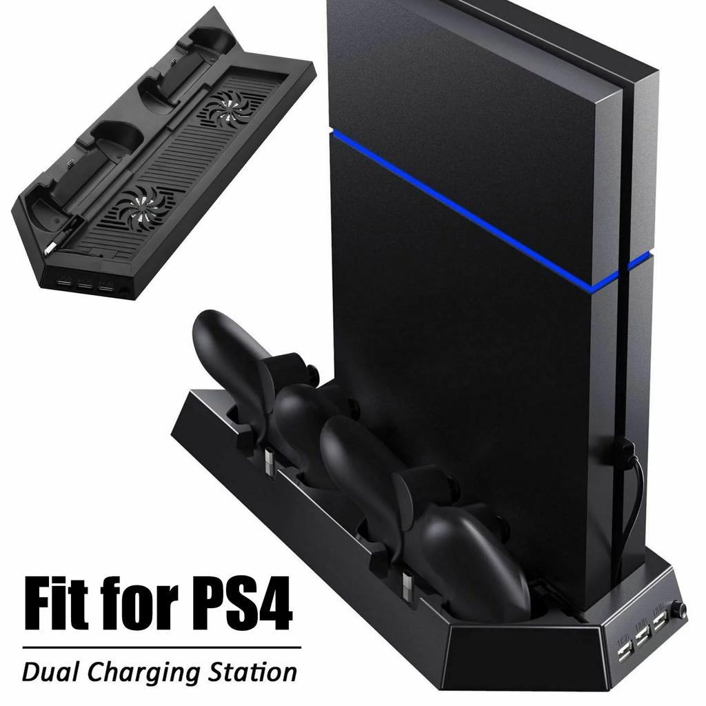 Вертикальная подставка для PS4 Slim / PS4 с охлаждающим вентилятором для Playstation 4