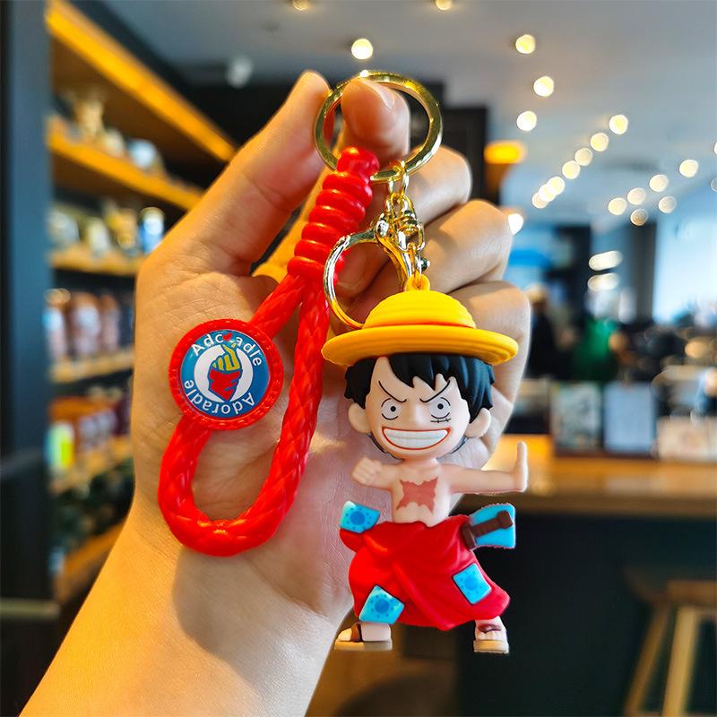 One Piece Луффи Автомобильный рюкзак Брелок Аниме Периферия Плетеная Брелок-подвеска Подарки на День Рождения Фестиваль Для Мальчиков И Девочек