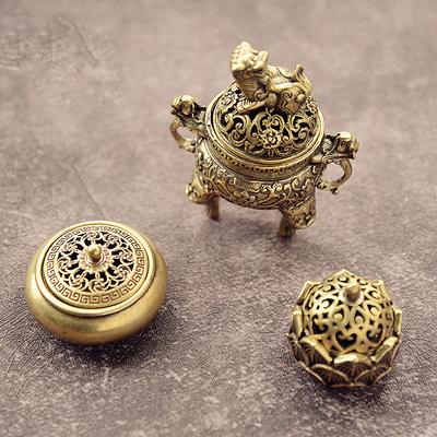 Латунная карманная курильница Lotus Jiuding, полая мини-курильница для благовоний