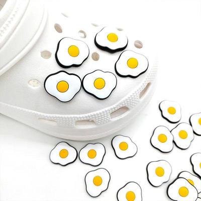 1-30 шт., подвески для обуви из ПВХ с жареными яйцами, кавайные аксессуары для обуви