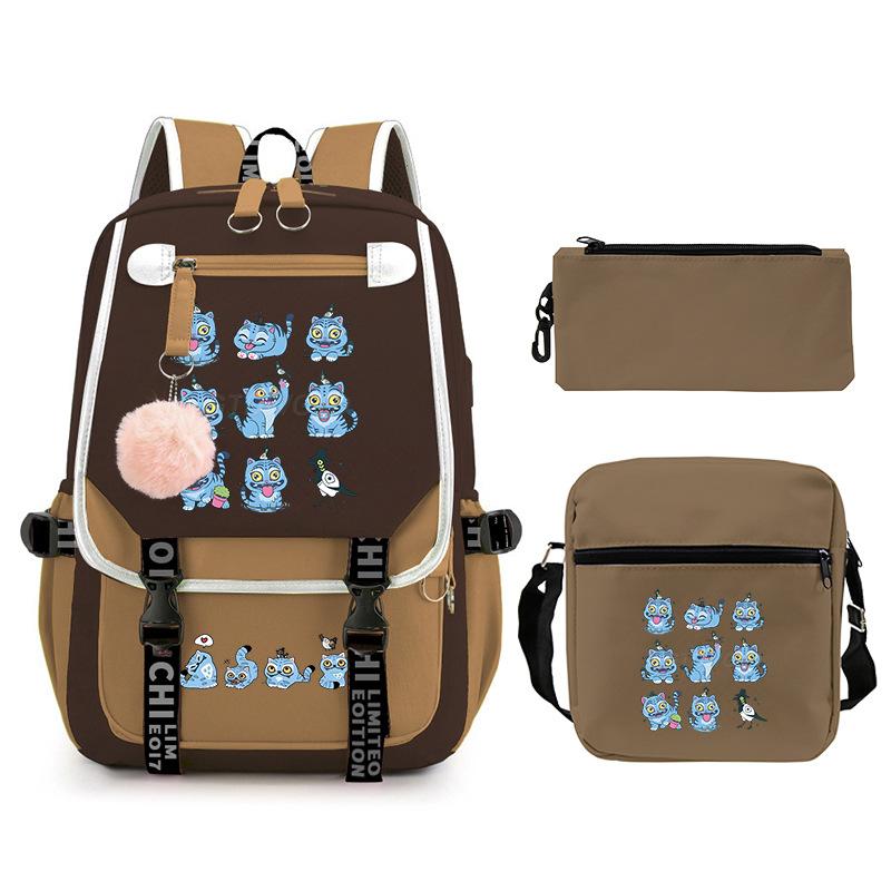 Animation Cartoon With High Value Schoolbag, Primary And Secondary School Students Leisure Backpack, Pencil Bag Set