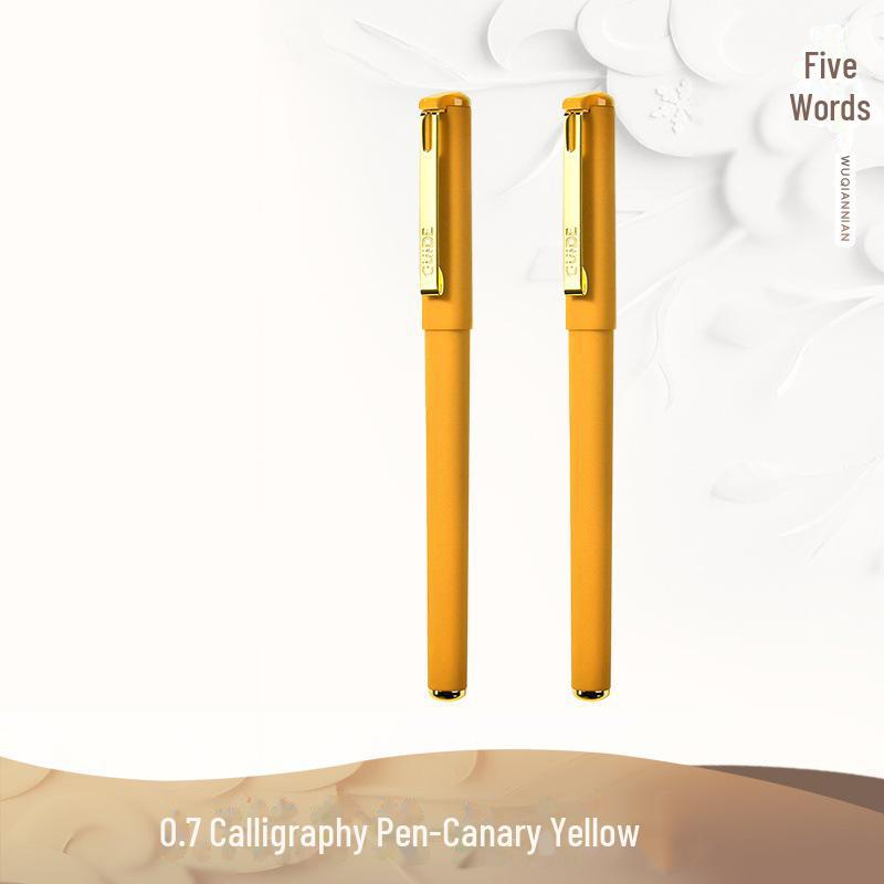 Гелевая ручка для каллиграфии 5000 Years W-386, черная и красная, 0,7 мм, матовая, с надписью, пулей, водой, карбоном.