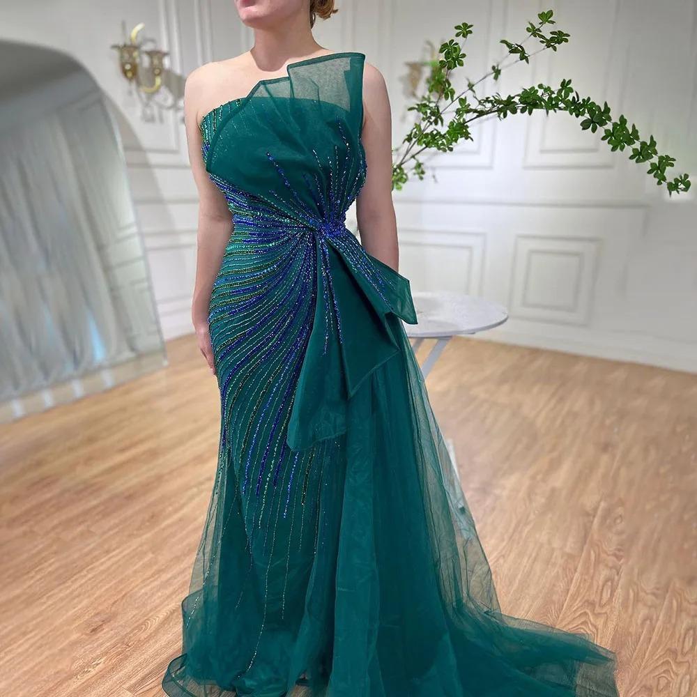 Burnt green sexy tube top split harpoon tail dress socialite hosting banquet performance evening dress LA11090