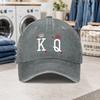 King and Queen of Hearts Washed Baseball Cap  Adjustable Lightweight Dad Hat