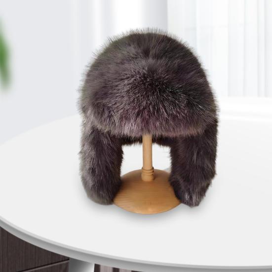 Плюшевая шапка Lei Feng, однотонная женская зимняя шапка, термошапка из искусственного меха лисы с длинной защитой ушей