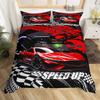Racing Pattern Digital Printing Quilt Cover Three-Piece Youth Bedding Bedroom Decoration
