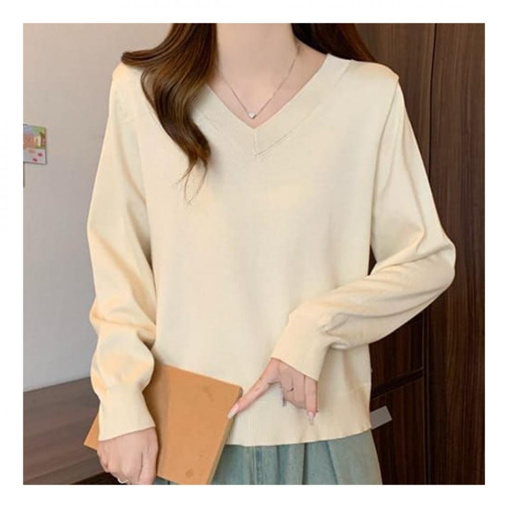 NaVaVa V Neck Long sleeVe Knit Solid Nk1967