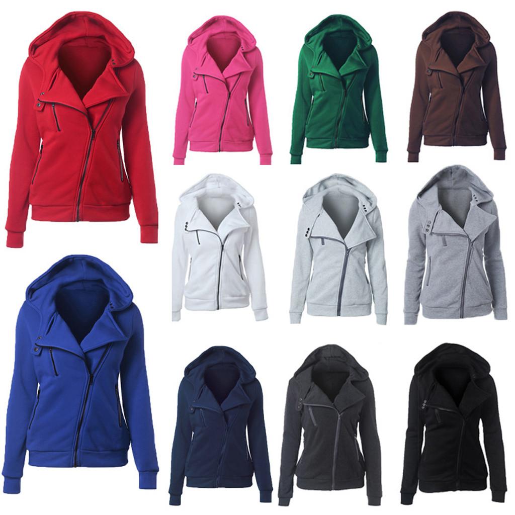 Women's Thermal Long Hoodie Zip Up Jacket Hooded Warm Coat Casual Jackets