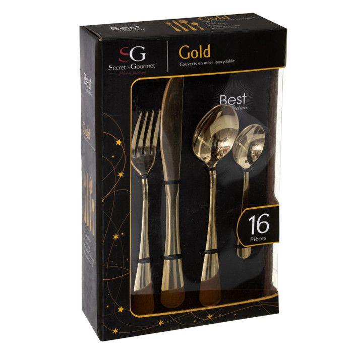 Ménagère 16 pièces "Gold" Secret de gourmet